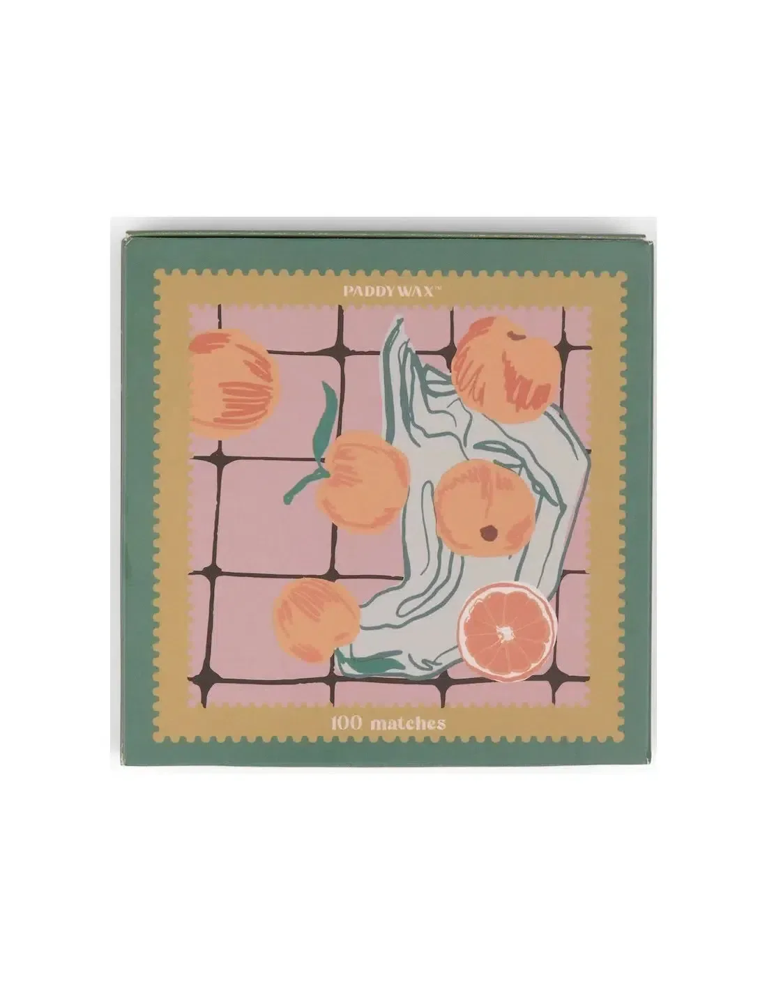 Jumbo Boxed Matches w/ Foil Accents, 100 Matches w/ Green Tips - Oranges