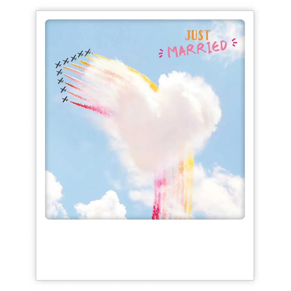 just married cloud heart