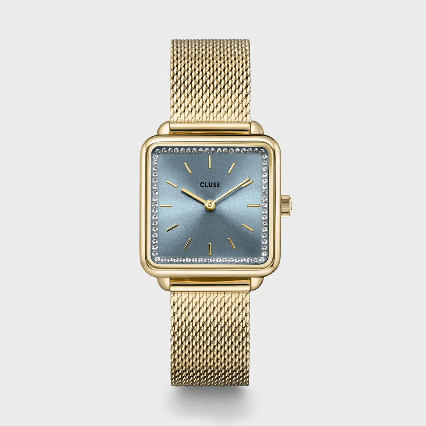 La Tétragone Watch Mesh stones Light Blue, Gold Colour - Image 3