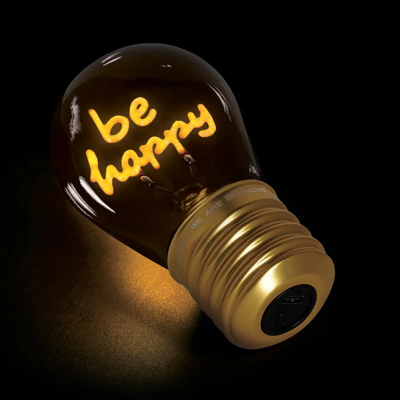 Lampe de table forme ampoule I Be Happy