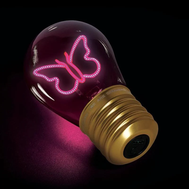 Lampe de table forme ampoule I Papillons