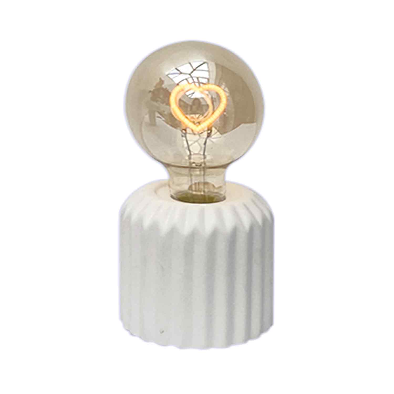 Lampe Décorative Blanche Mimi Cœur Led À Piles D8,7: Blanc