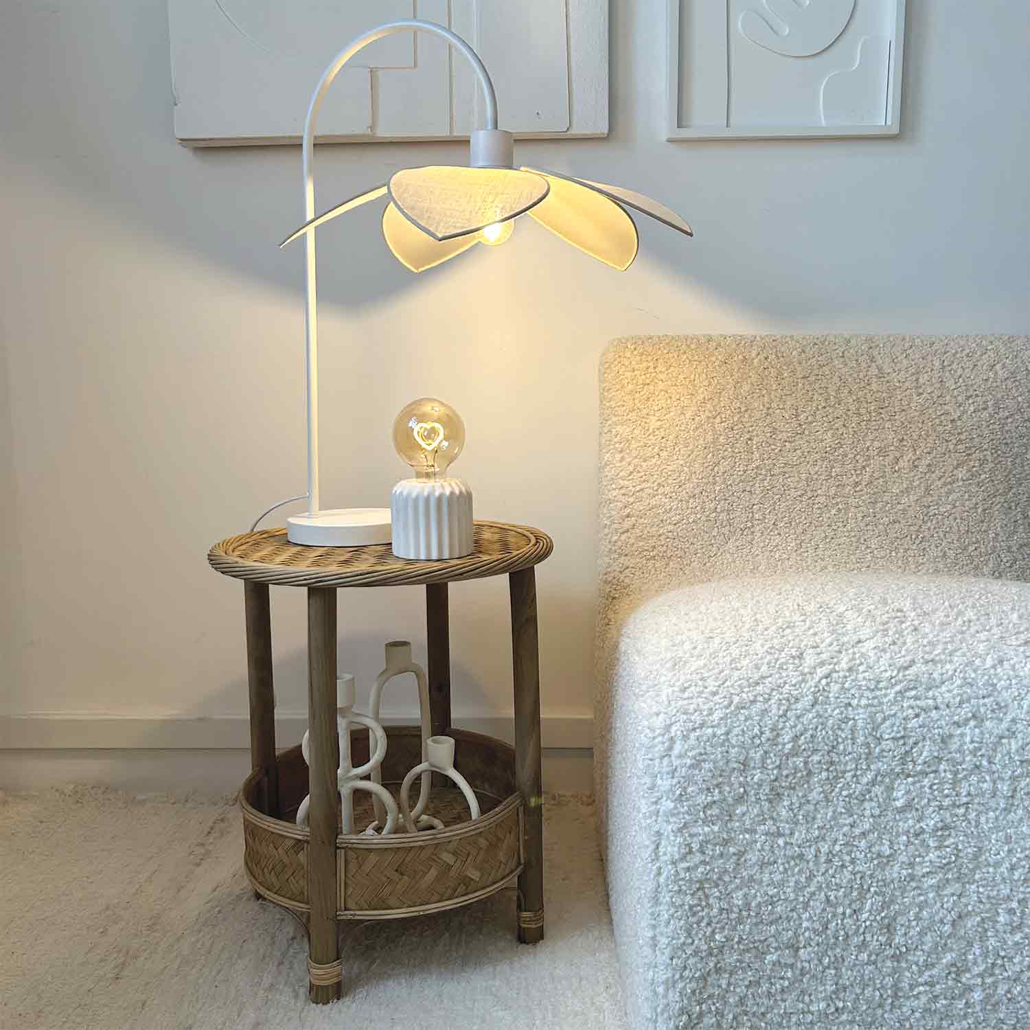 Lampe Décorative Blanche Mimi Cœur Led À Piles D8,7: Blanc - Image 3