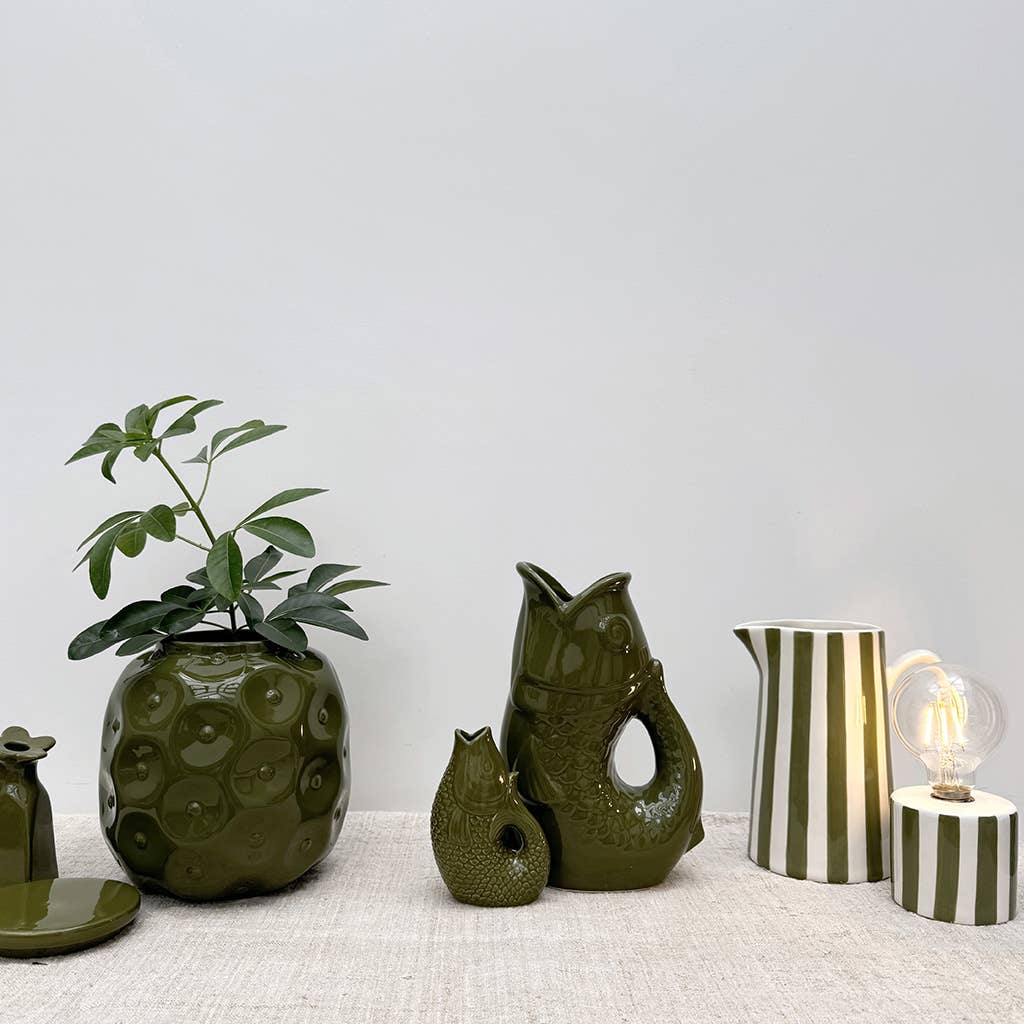Lampe décorative Rayure kaki à piles D8,8 H17,5cm - Image 4