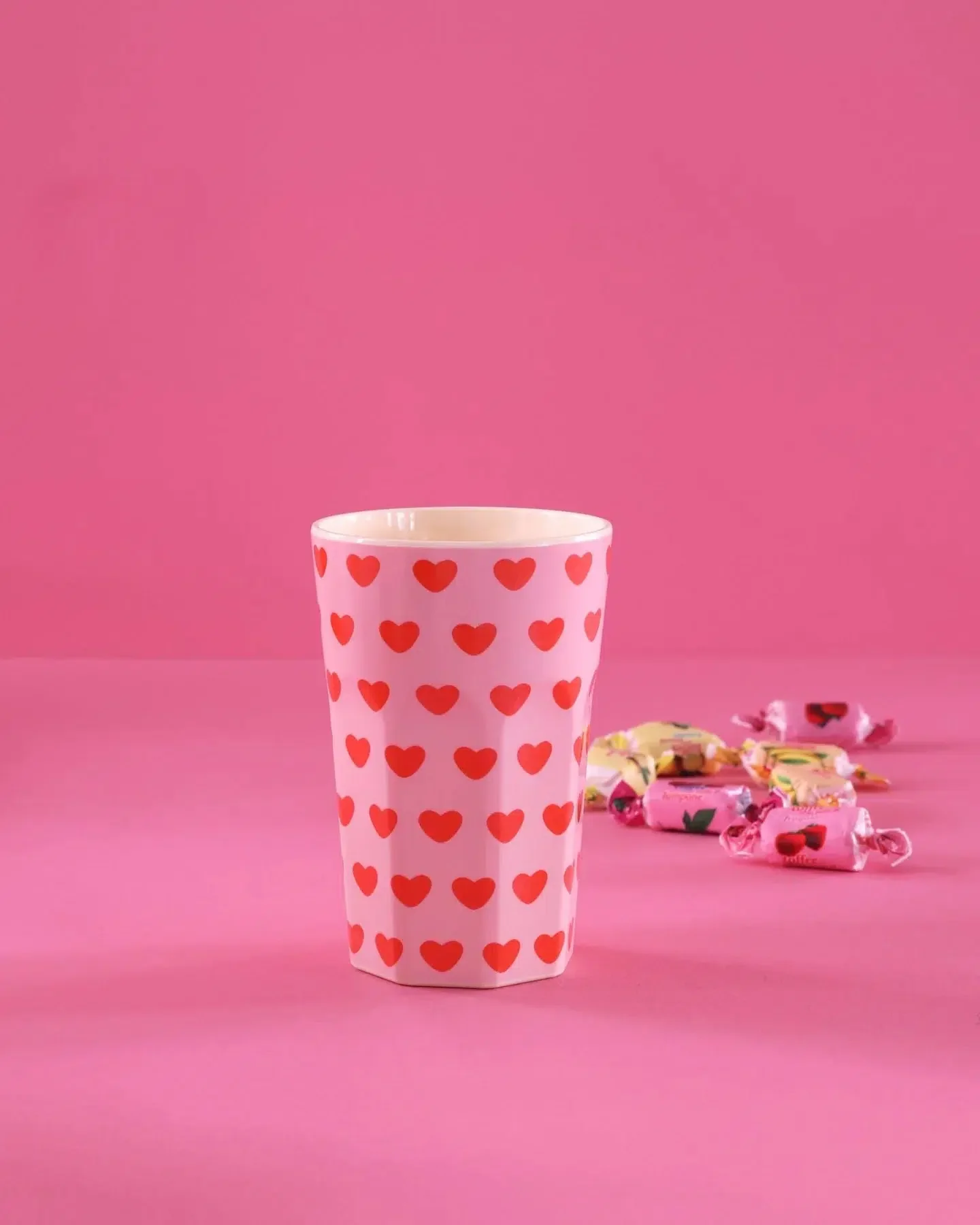 Large Mélamine Gobelet - Rose clair - Sweet Hearts
