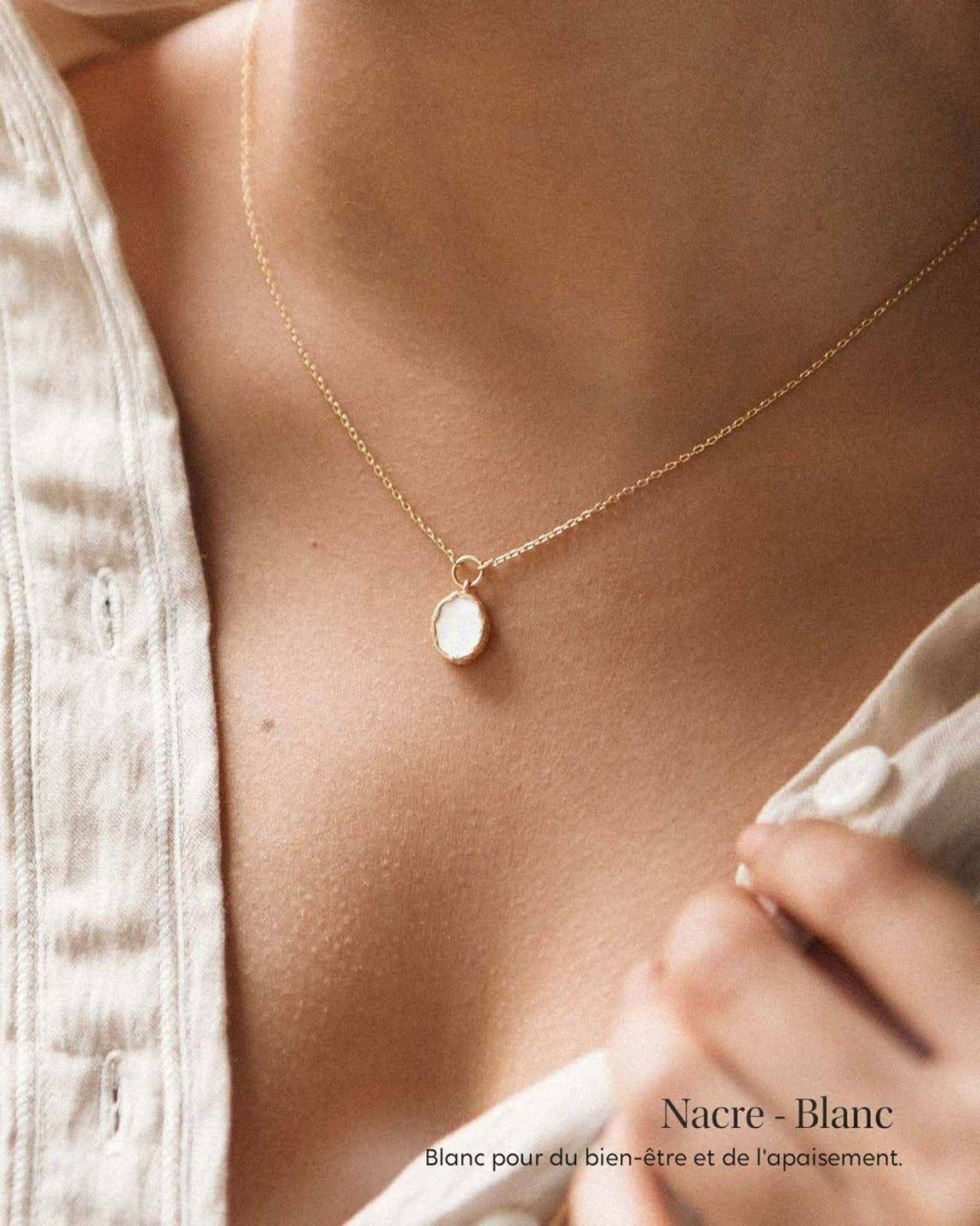 Le pouvoir des pierres (avec bijou) - Collier avec une pierre nacre - Image 3