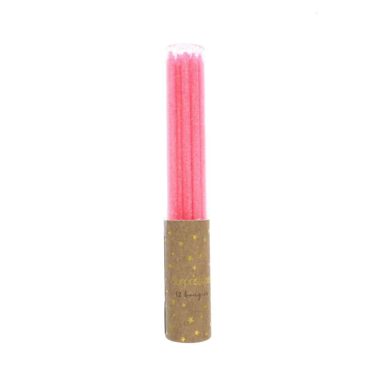 Lot de 12 bougies à paillettes roses - Image 2