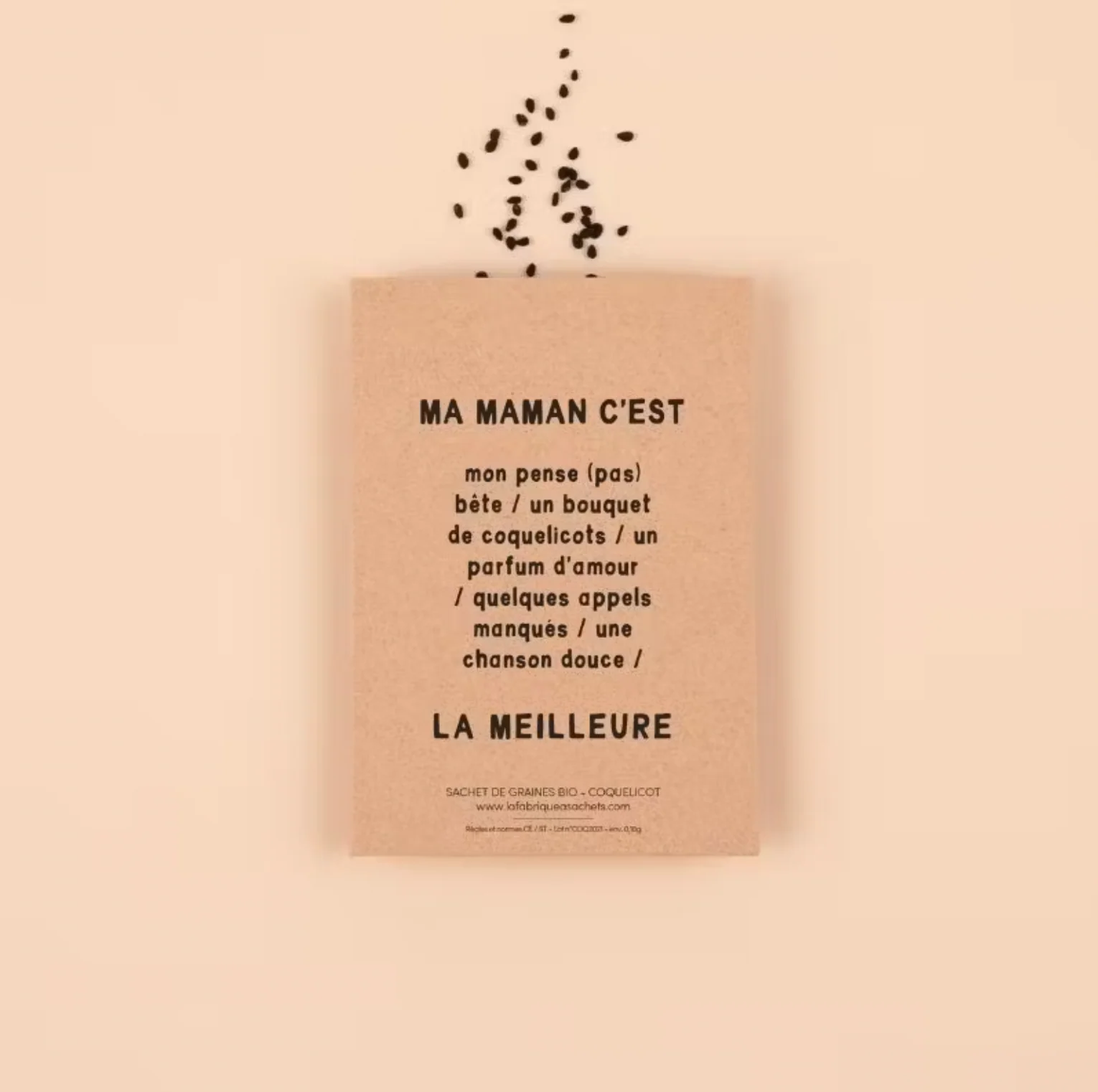 Ma maman c'est la meilleure - Sachet de graines de Coquelicot