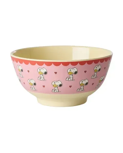 Melamine Bowl with Pink Snoopy Print - Medium - 700 ml