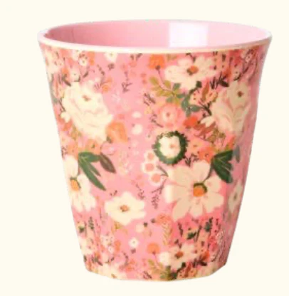 Melamine Cup with Alison Flower Print - Medium - 250 ml