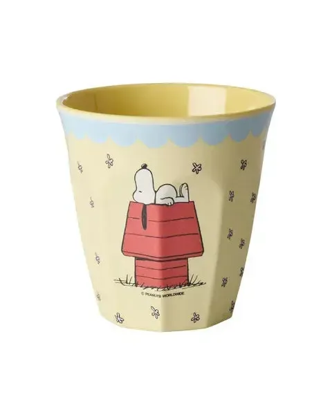 Melamine Cup with Cream Snoopy Print - Medium - 250 ml