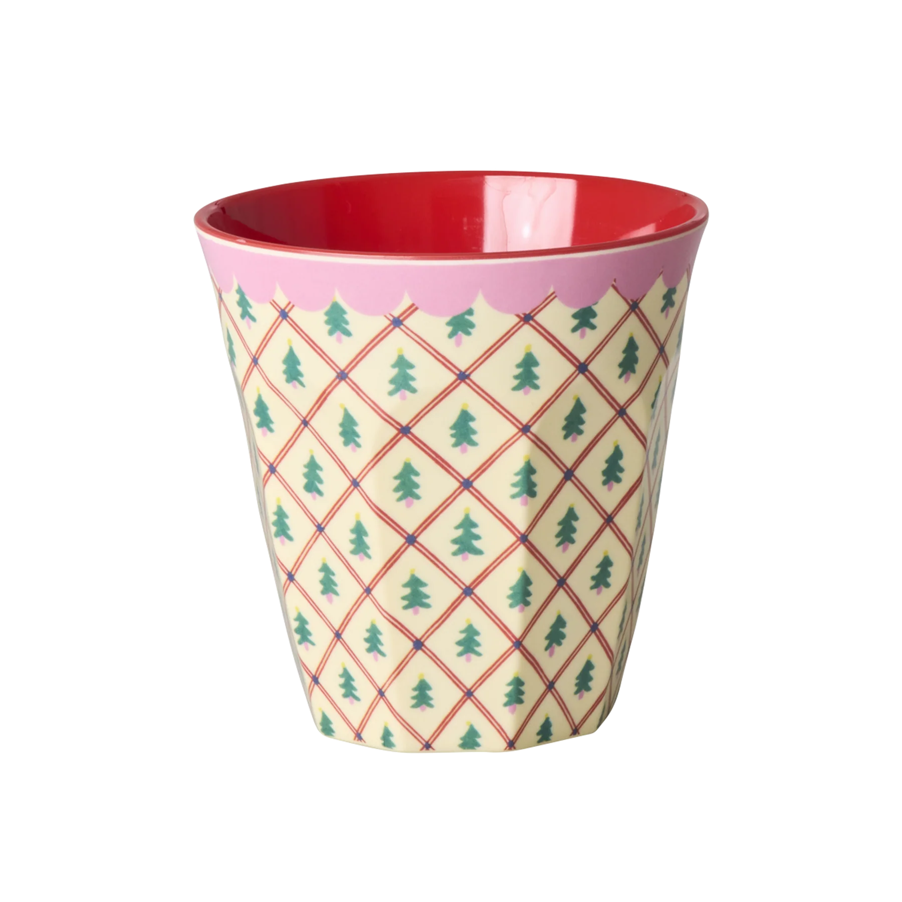 Melamine Cup with Diamond Christmas Tree Print - Medium - 250 ml