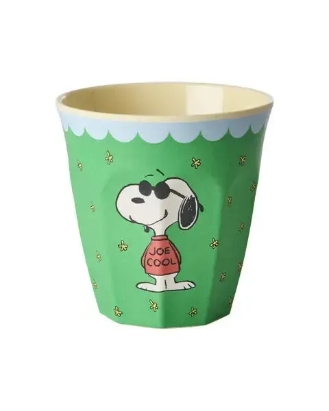 Melamine Cup with Green Snoopy Print - Medium - 250 ml