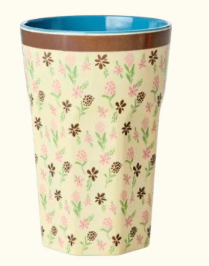 Melamine Cup with Hacienda Flower Print - Tall - 400 ml