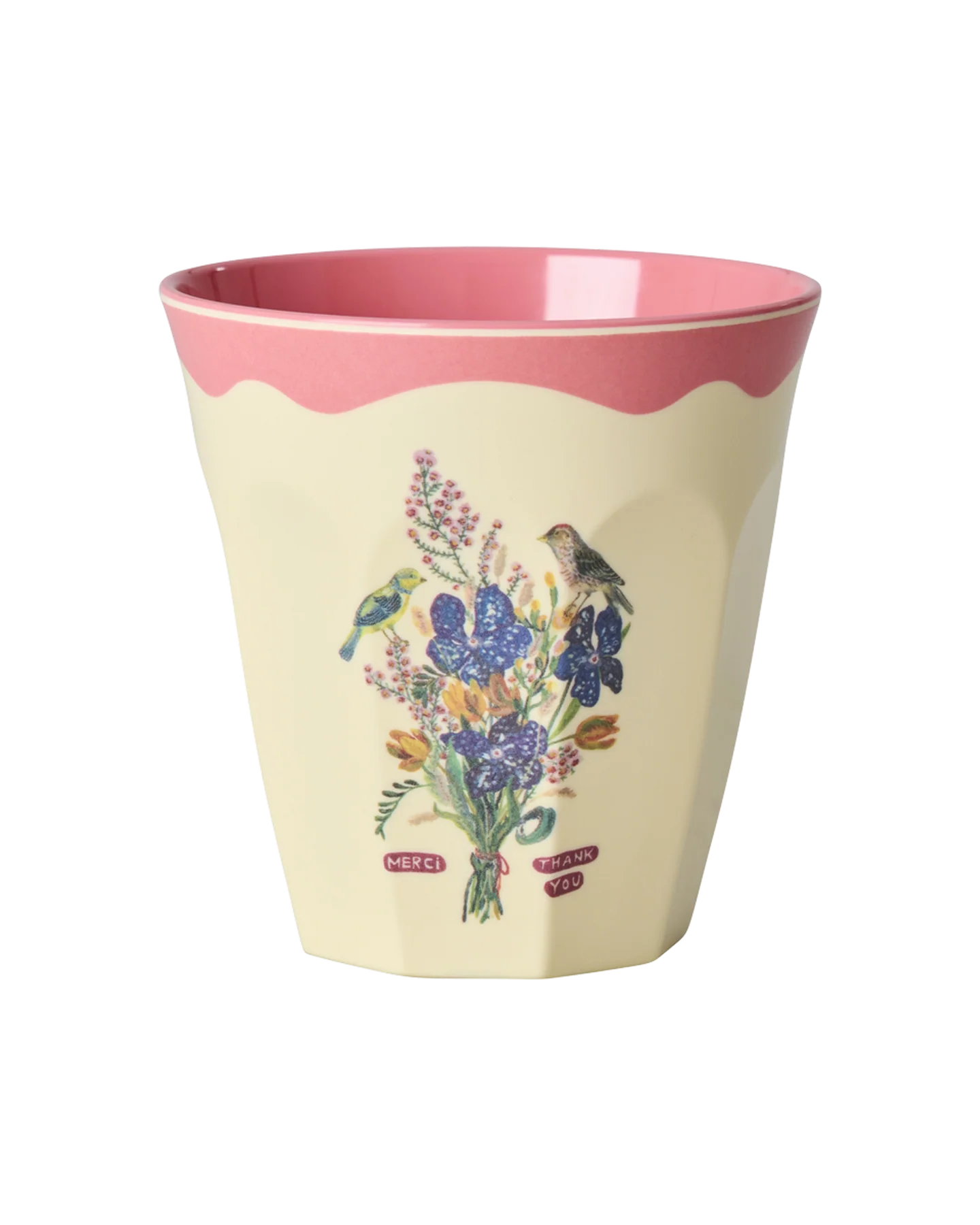 Melamine Cup with Nathalie Lété Print - Medium - 250 ml - Neon Pink