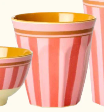Melamine Cup with Organic Stripes Print - Medium - 250 ml