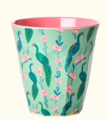 Melamine Cup with Peacock Power Print - Medium - 250 ml