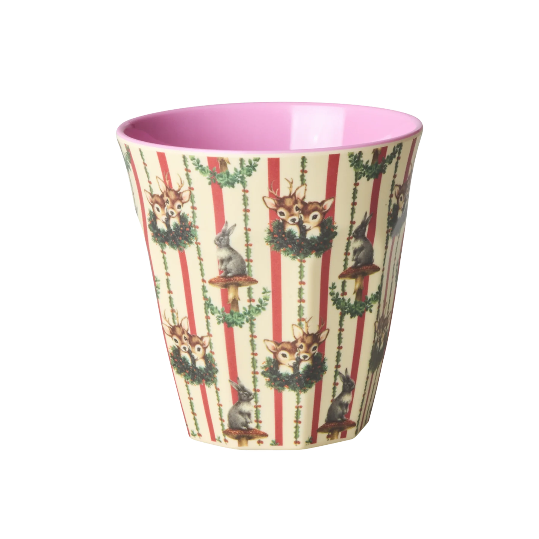 Melamine Cup with Sweet Forest Print - Creme - Medium - 250 ml