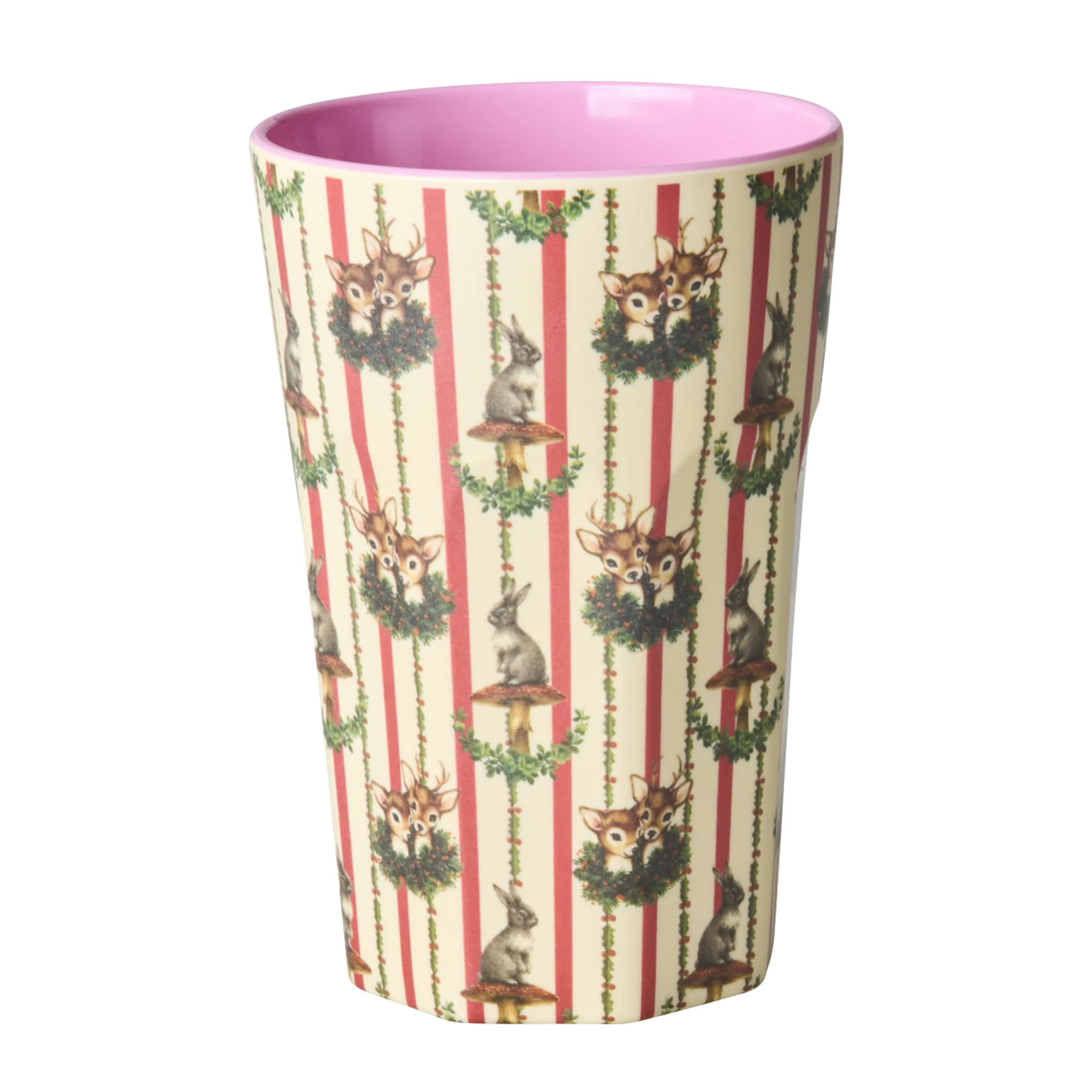 Melamine Cup with Sweet Forest Print - Creme - Tall - 400 ml