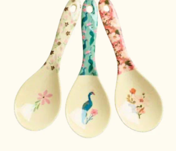 Melamine Salad Spoon in 3 Asst. All You Need is Love and... Prints - Single