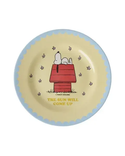Melamine Side Plate with Cream Snoopy Print