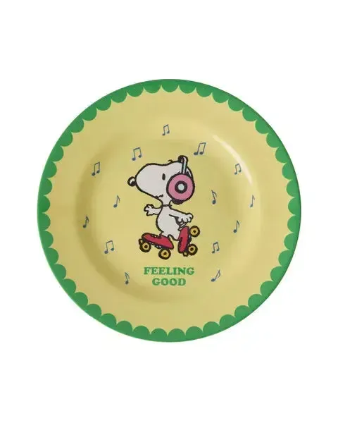 Melamine Side Plate with Yellow Snoopy Print