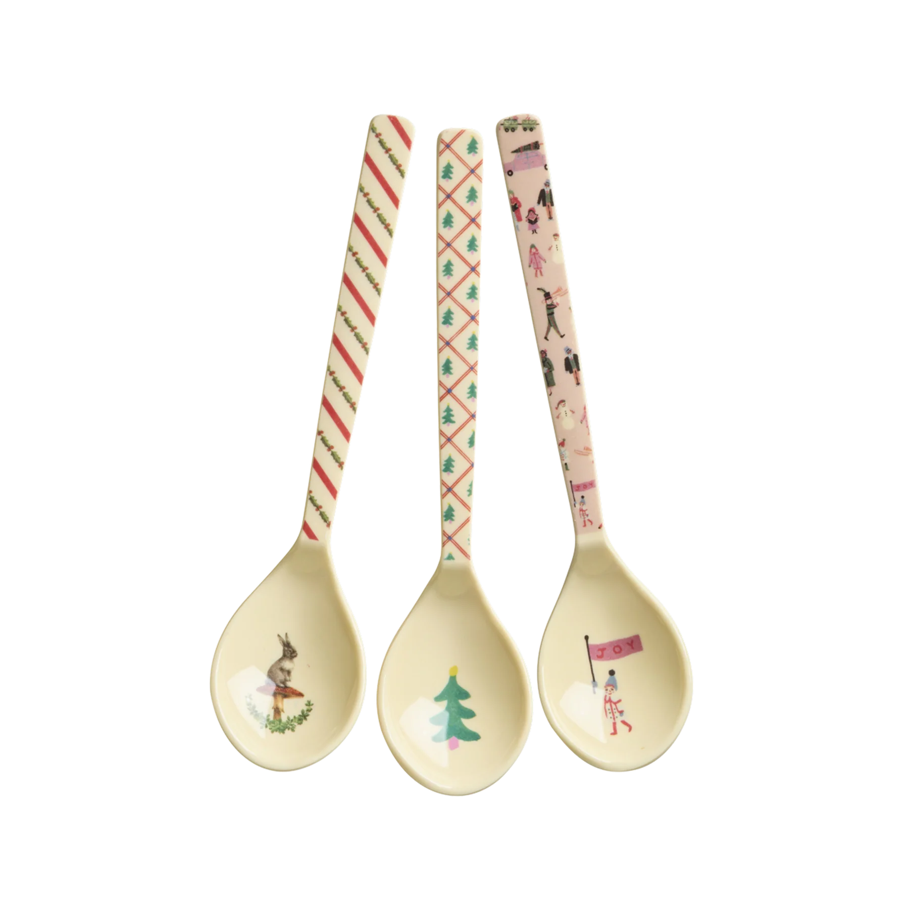 Melamine Teaspoons with 3 Asst. Christmas Print - Single