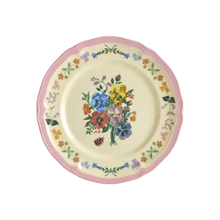 Nathalie Lété x Rice I Assiette à pain I Rose