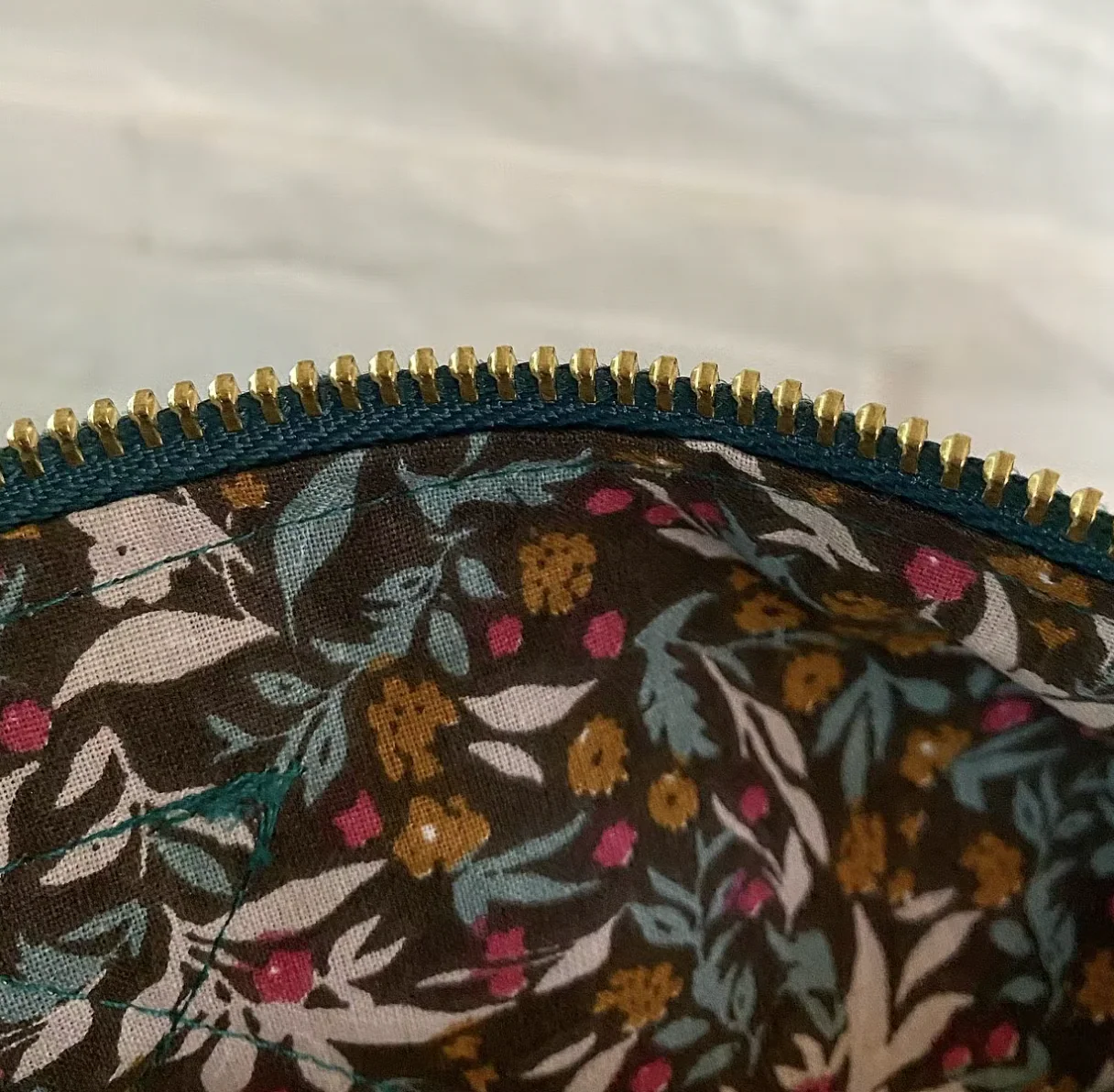 Mini sac polochon- Bleu canard - LOVE - Image 2