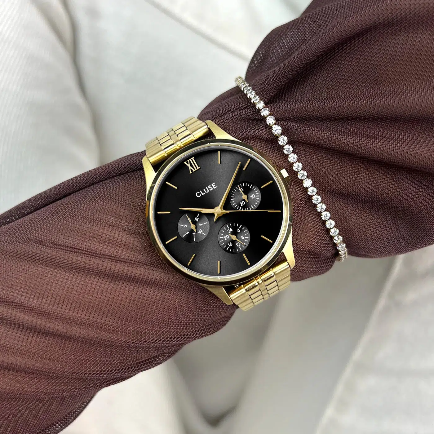 Minuit Multifunction Watch Steel, Black, Gold Colour - Image 3