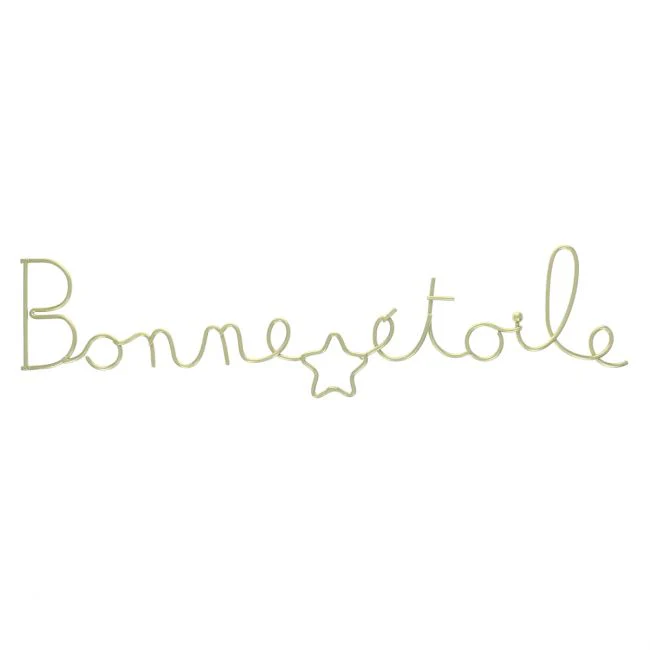 Mot métal doré "Bonne étoile"