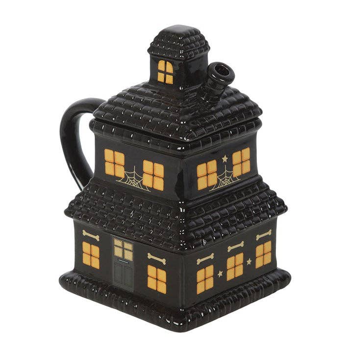 Mug d'Halloween avec couvercle en forme de maison hantée noire - Image 4