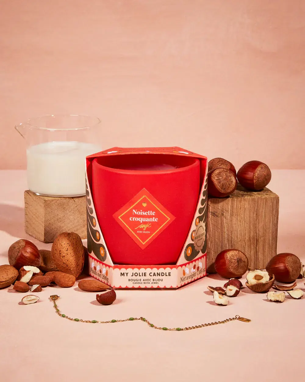 My Jolie Candle I Noisette Croquante I 200g I Bracelet vert