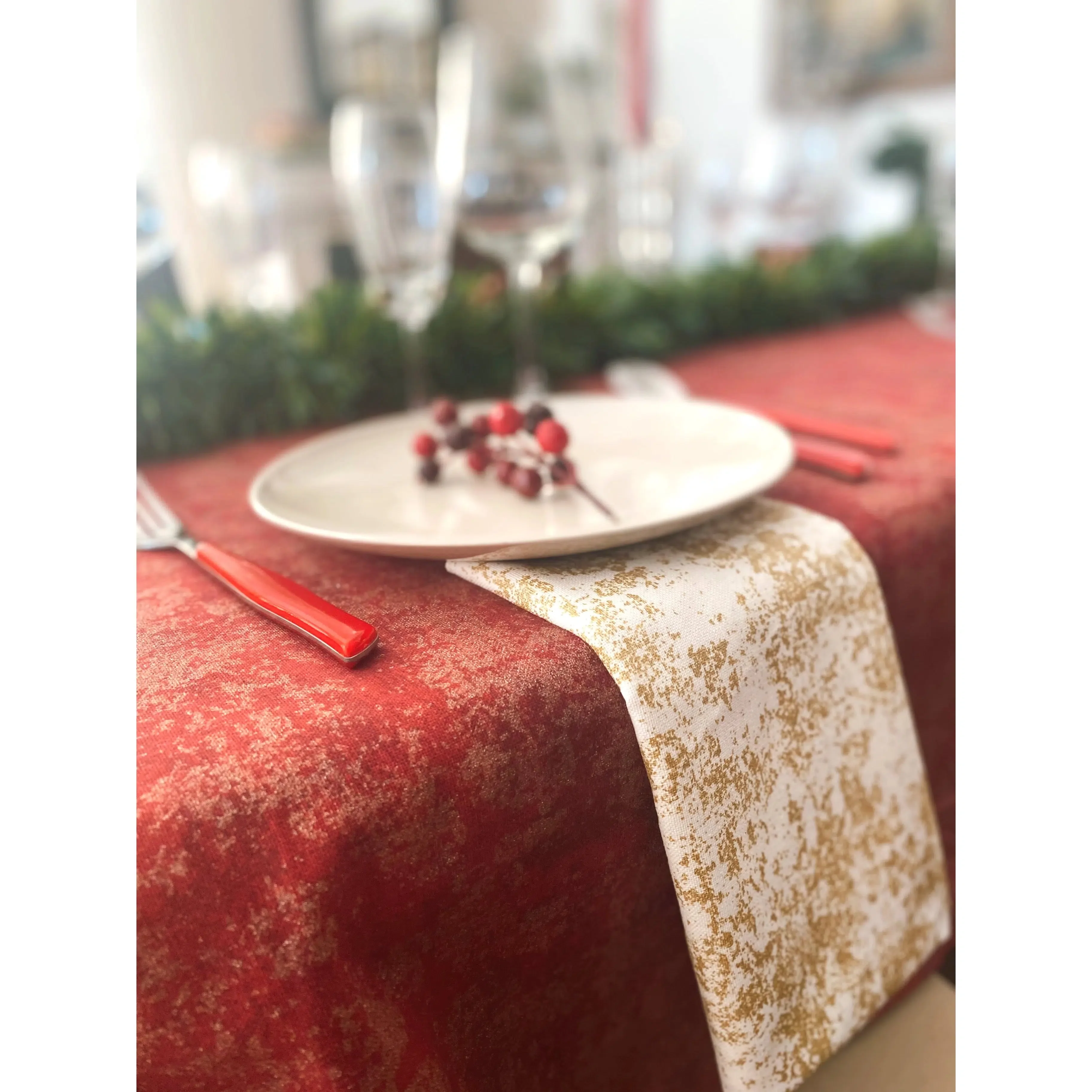 NAPPE DE NOËL ROUGE