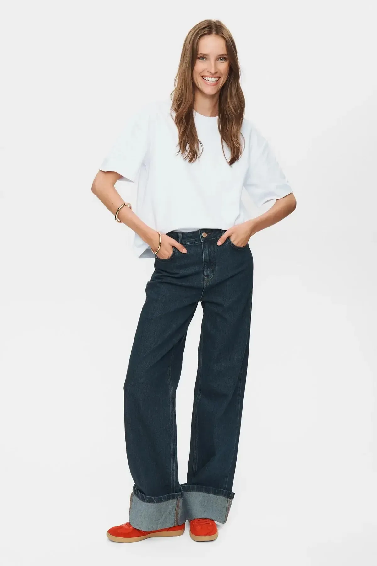 NUTORONTO WIDE JEANS - Dark Denim Blue