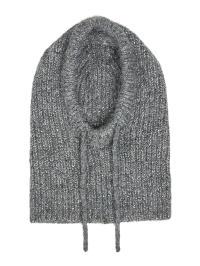 OBJMILU SEQUINS KNIT BALACLAVA 135 GRIS