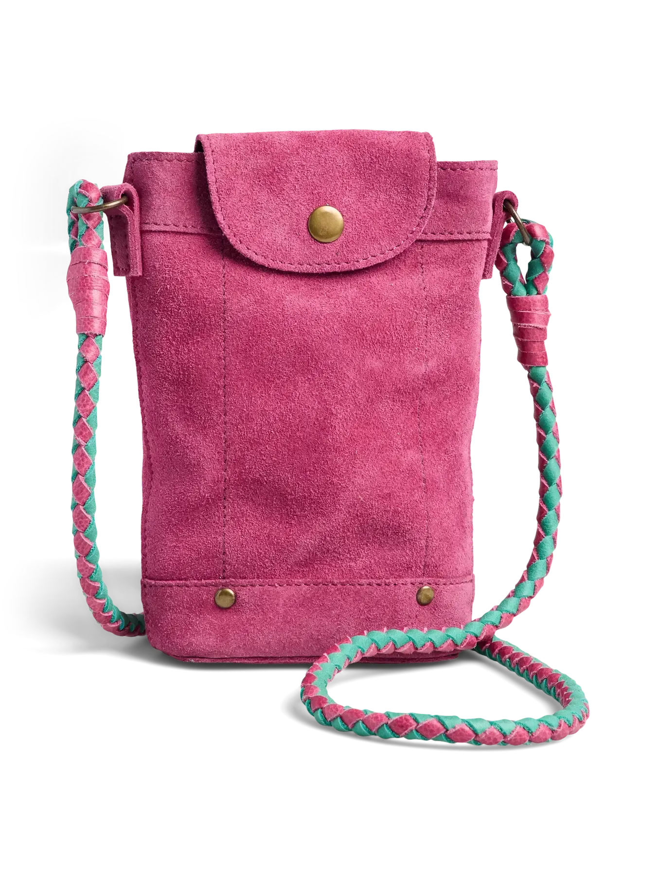 PCBRIANNA SUEDE PHONEBAG FC Festival Fuchsia Pepper green