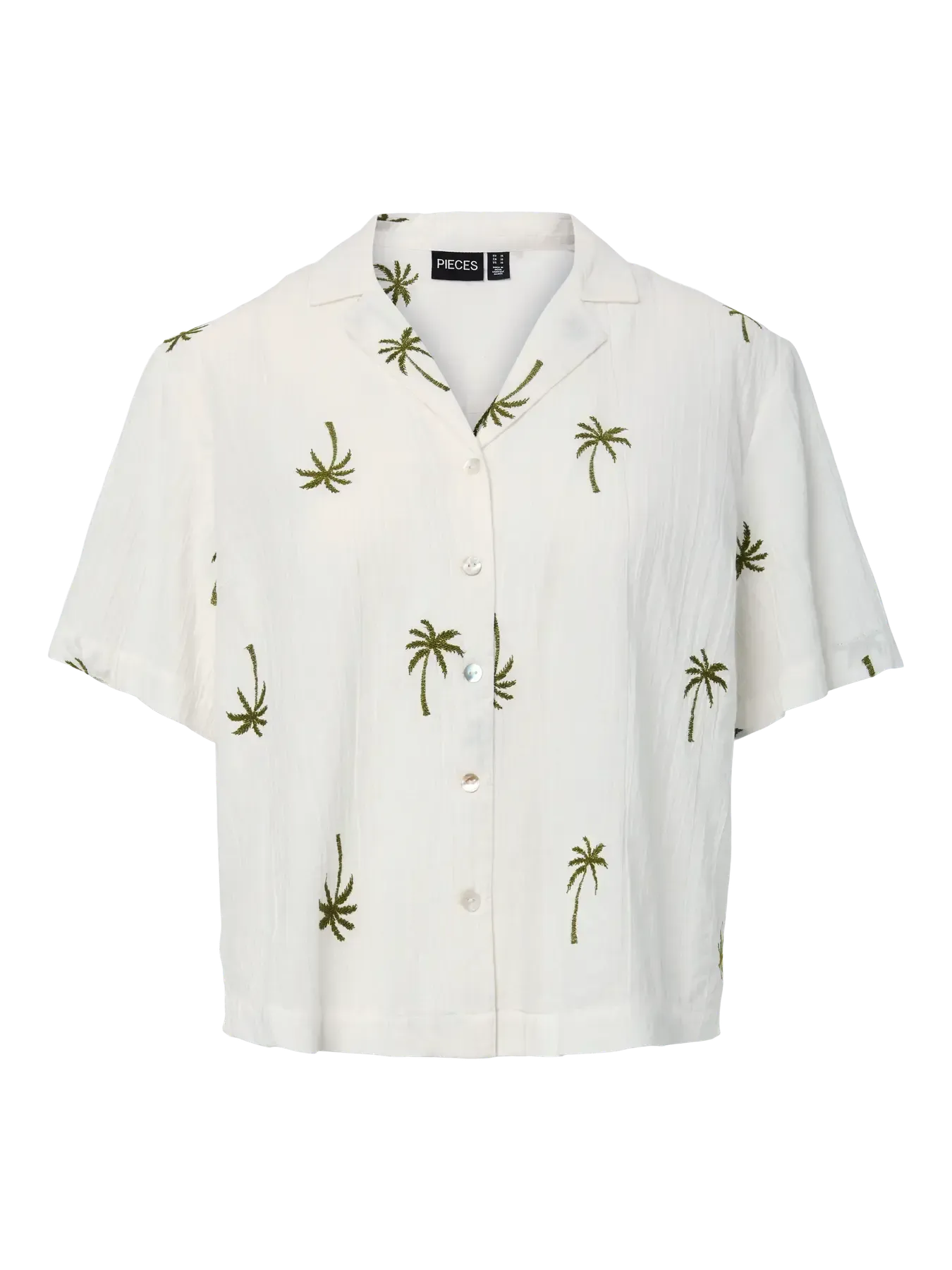PCKIANA SS EMBRODIERY SHIRT WVN BC I Cloud Dancer Chile emb