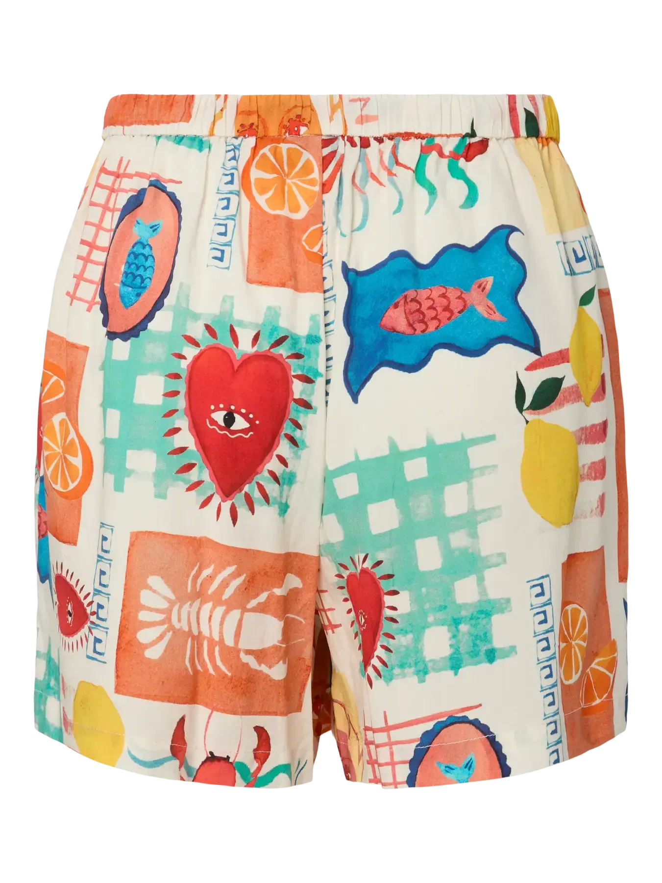 PCKLARISA SHORTS WVN BC I Eggnog HEART & LOBSTERS - Image 2
