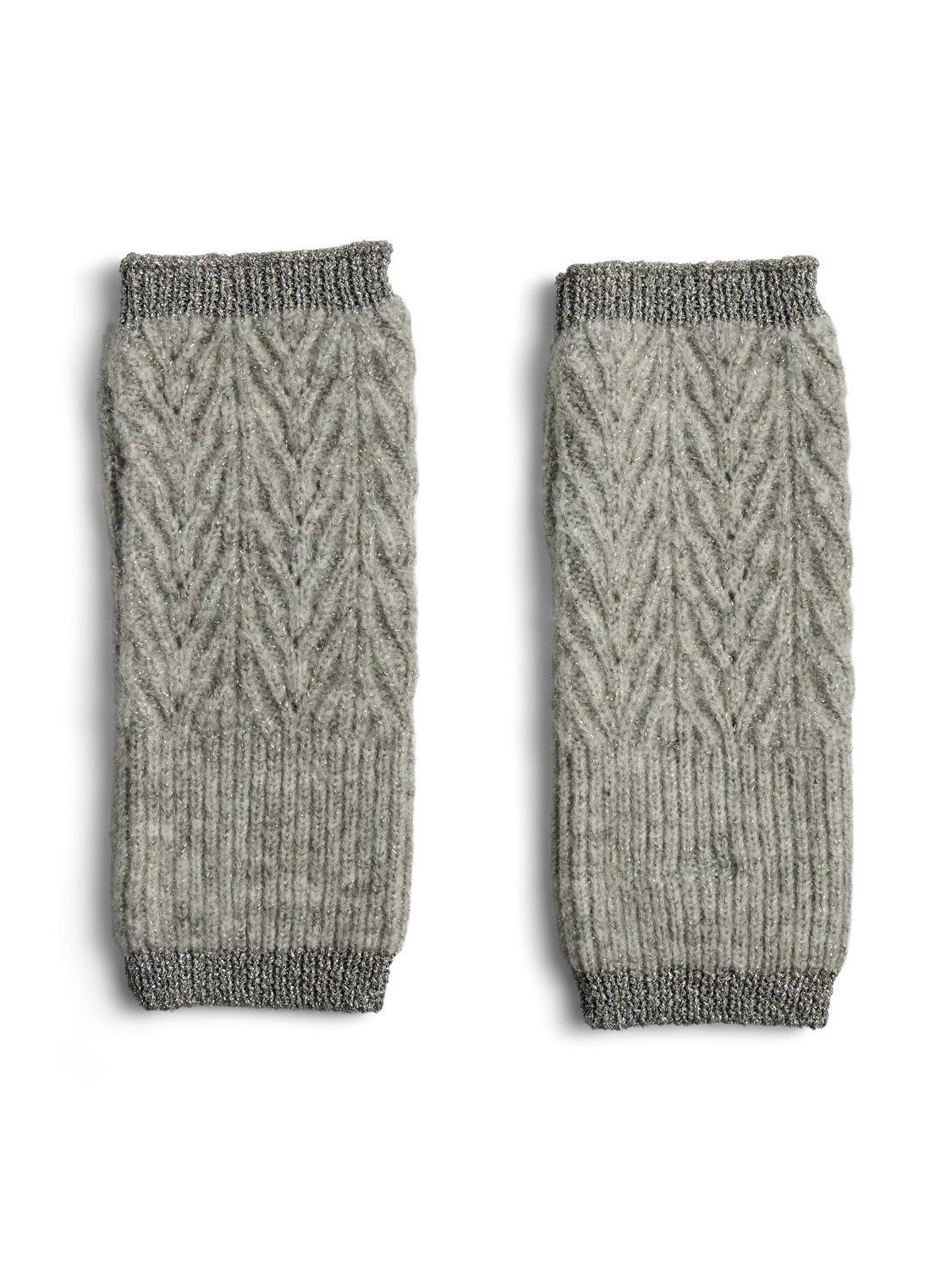 PCNOHANNA ARMWARMER LUREX BC Light Grey Melange Silver lurex
