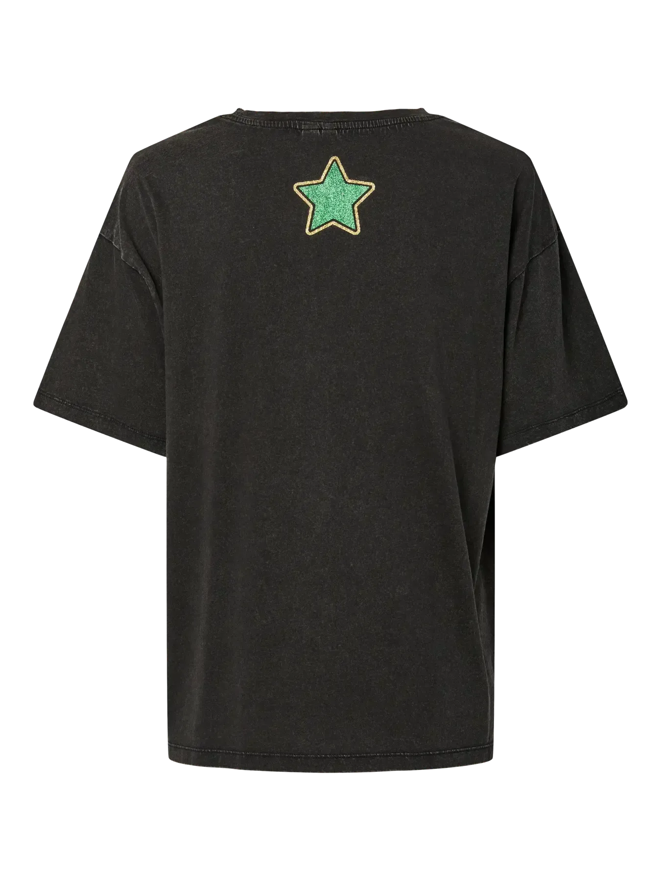 PCSALLY SS O-NECK T-SHIRT JSR FC NOIR - Image 2
