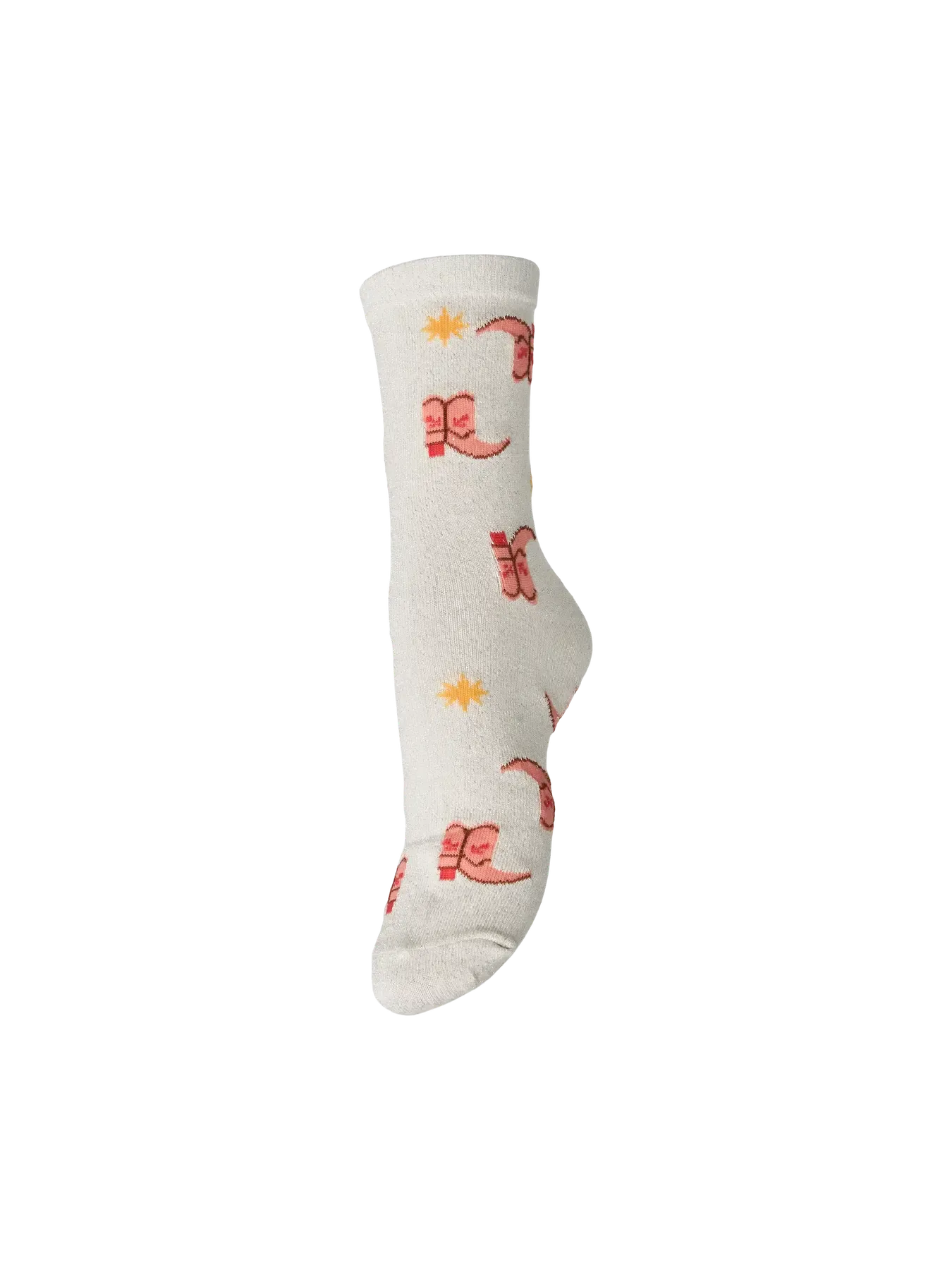 PCSEBBY GLITTER EMB SOCK FC I Birch DTM lurex - boot EMB