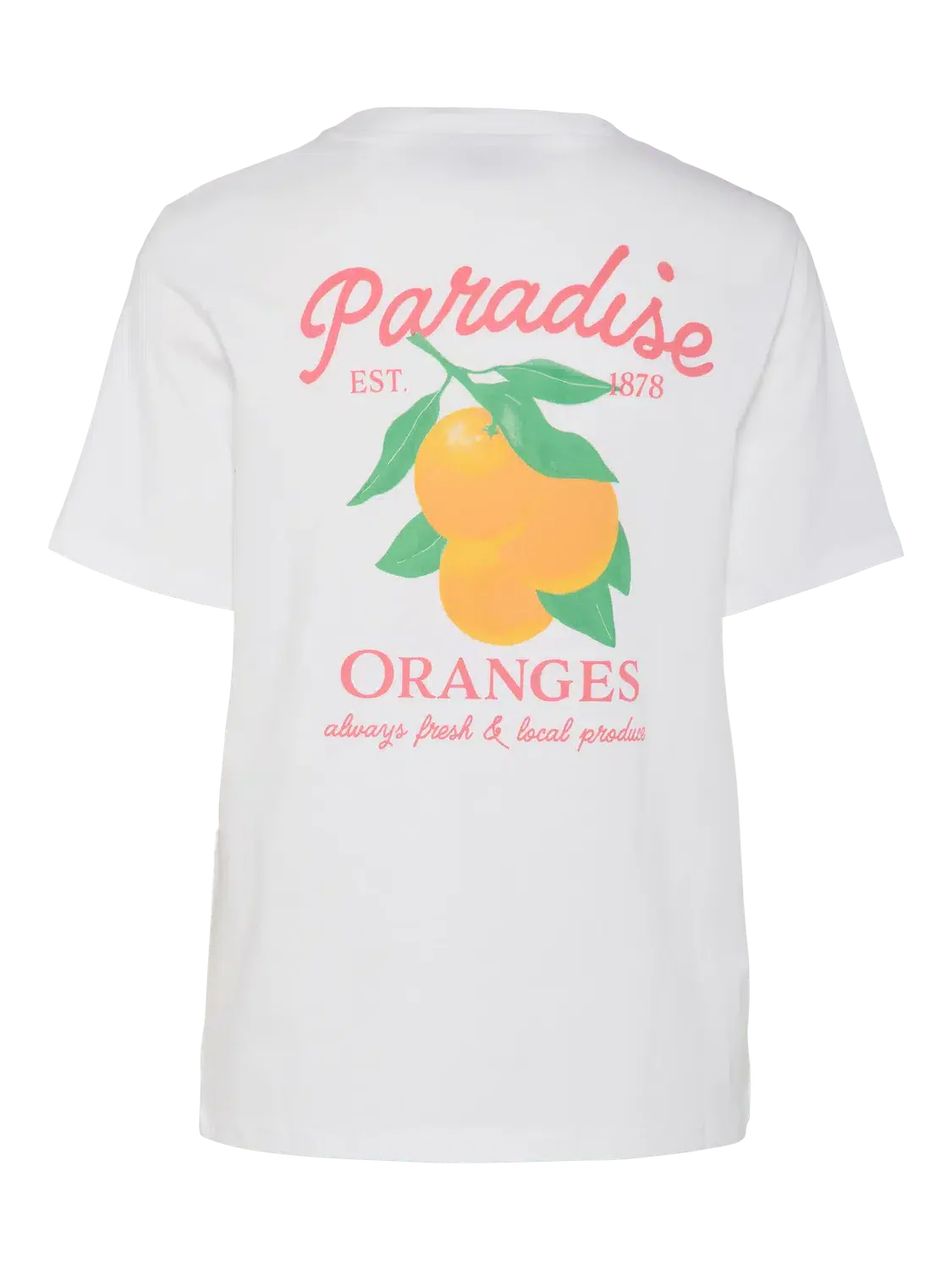 PCSUMMER SS PRINTED T-SHIRT JRS BC I Bright White PARADISE ORANGES - Image 2