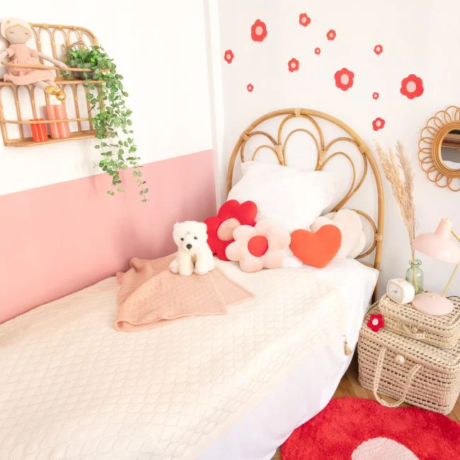 Petit coussin cœur rouge orangé - Image 2