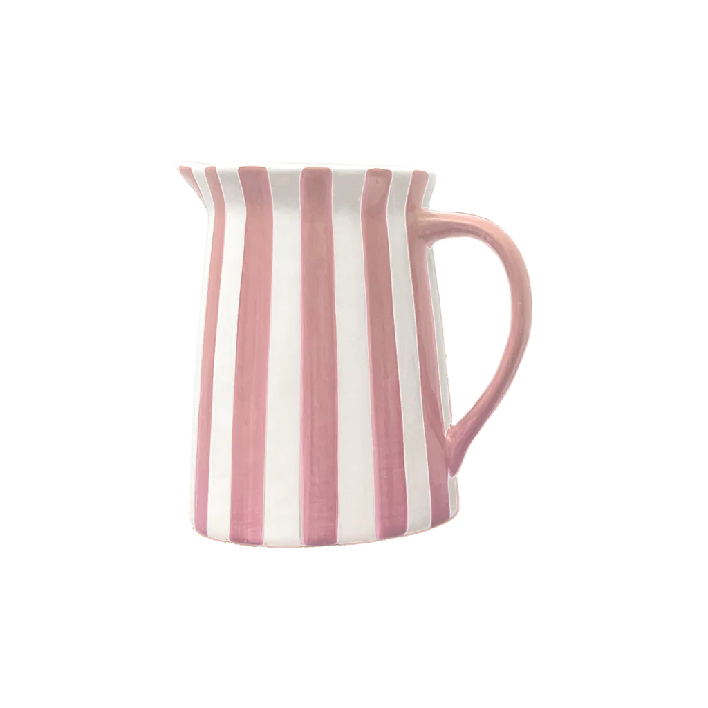 Pichet rayure mm rose L15.5
P11.5 H15cm