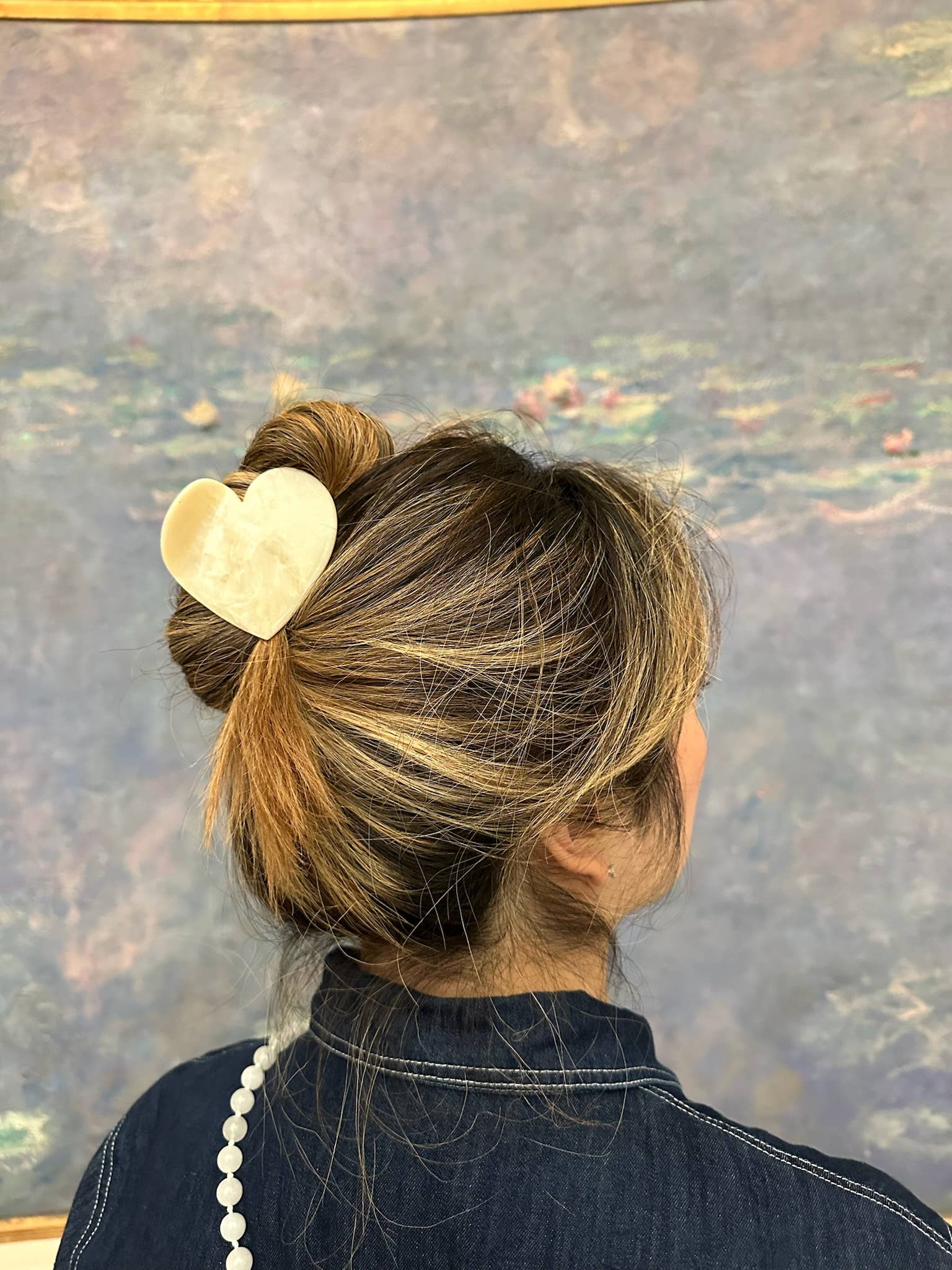 Pince à cheveux en acétate en forme de cœur: Léopard - Image 3