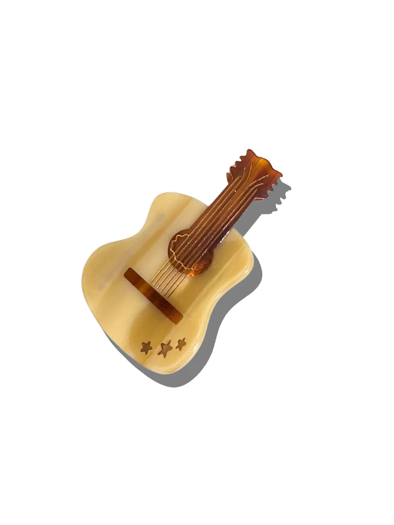 Pince à cheveux en forme de griffe de guitare peinte à la main | E: Argent pailleté - Image 5