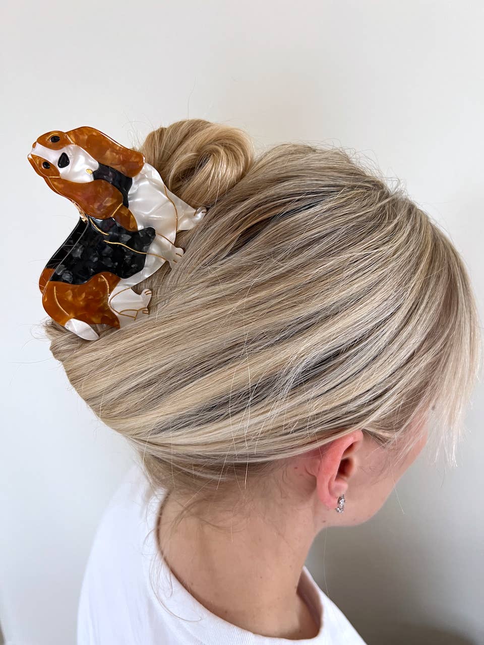 Pince à cheveux pour chien Basset Hound peinte à la main | Écologique - Image 2