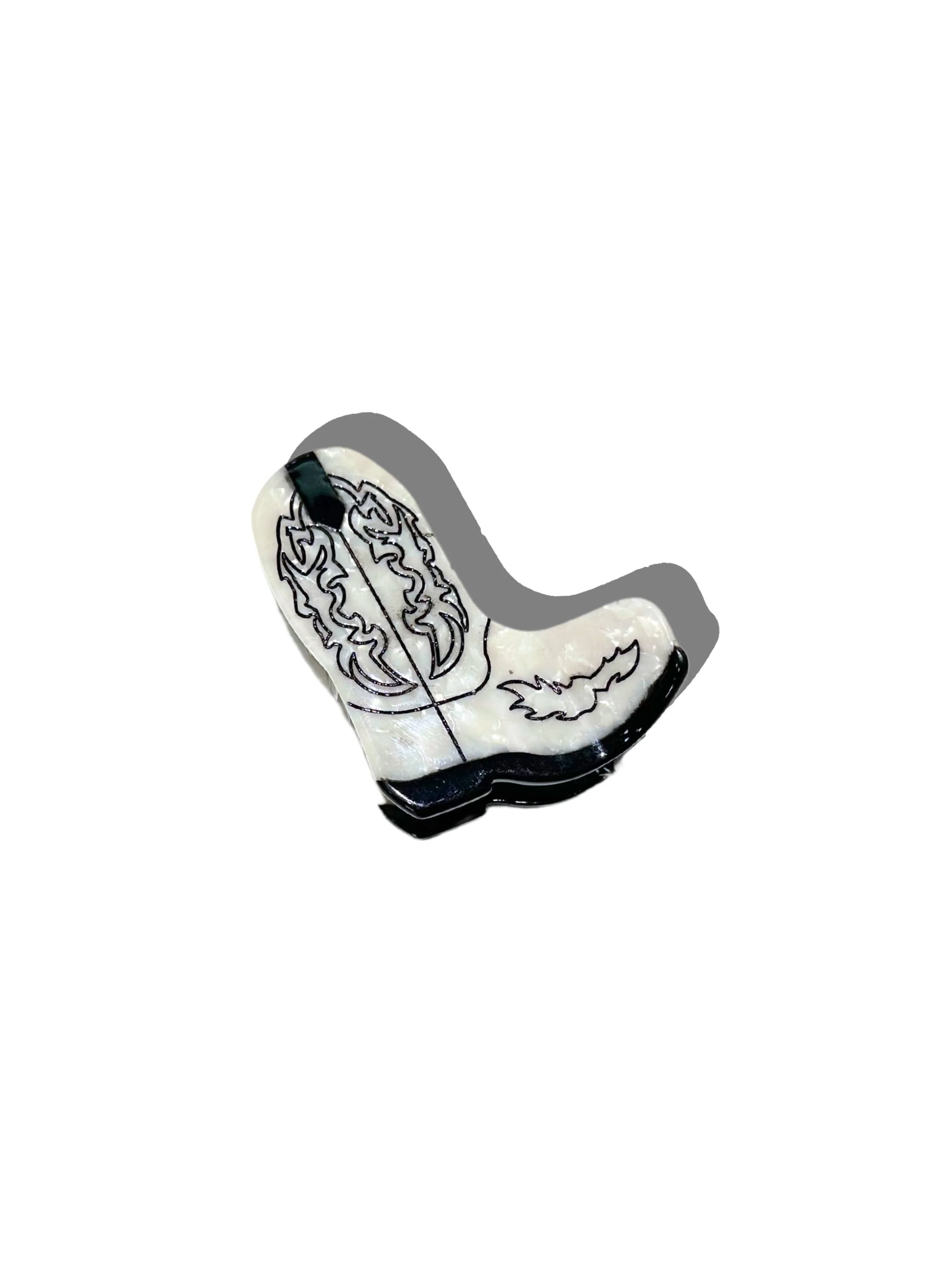 Pince à cheveux Western Cowboy Boot Claw peinte à la main | Eco: Marron - Image 6