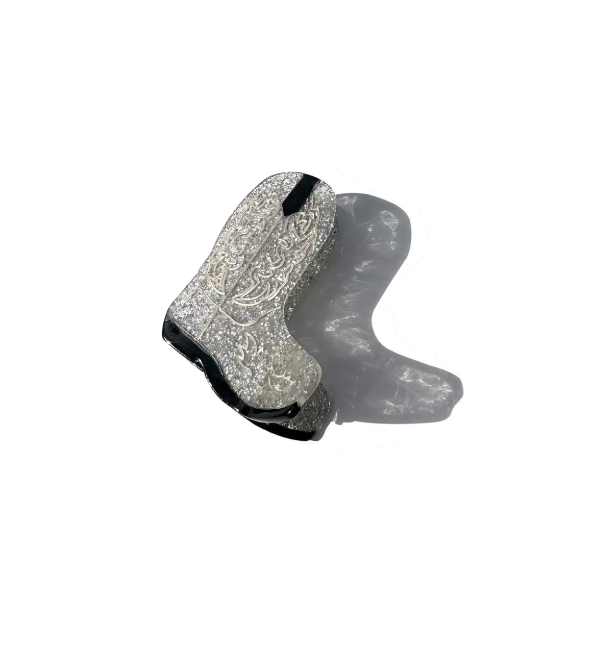 Pince à cheveux Western Cowboy Boot Claw peinte à la main | Eco: Marron - Image 8